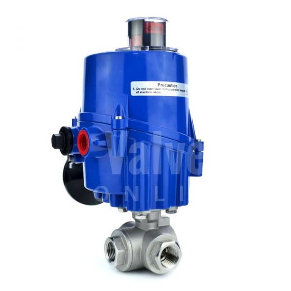 Economy 3 Way Electric Actuated Stainless Steel Ball Valve