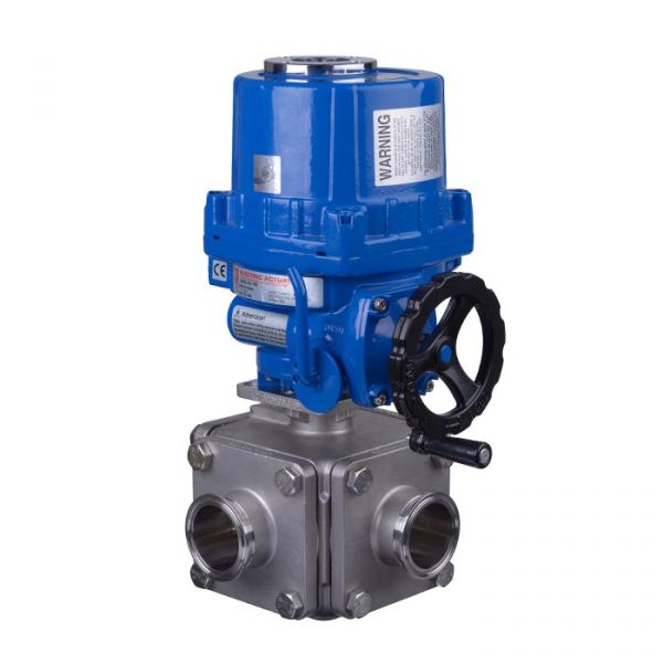 Electric Actuated Series 36SN 3 Way Hygienic Ball Valve