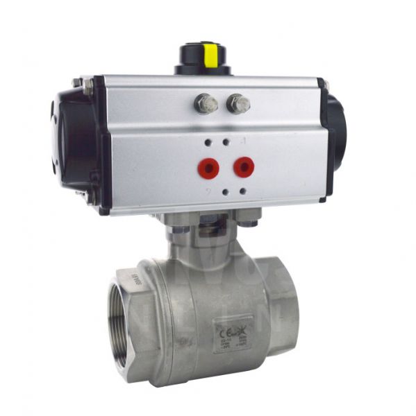 Series 22 Pneumatic Actuated 2 Piece Stainless Steel Ball Valve
