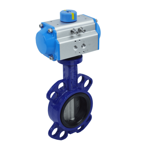 Economy Pneumatic Actuated WRAS Approved Wafer Pattern Butterfly Valve
