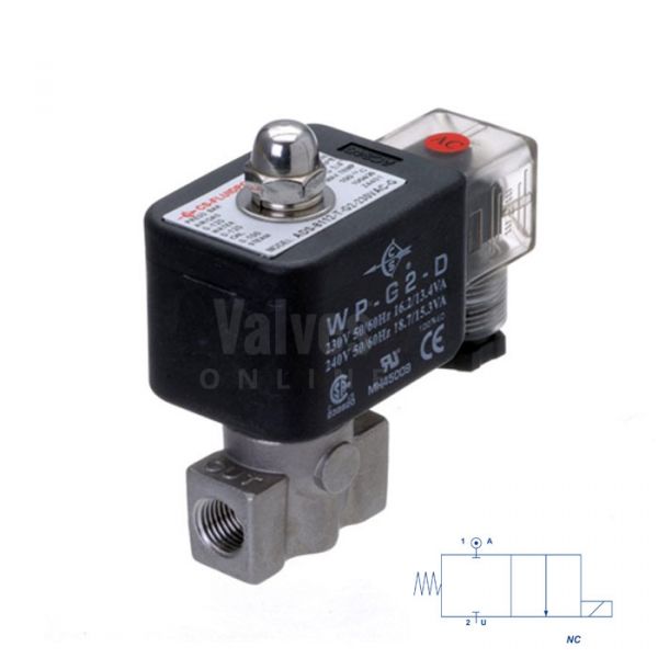 Stainless Steel Solenoid Valve 0 Bar Rated Direct Acting 1/4