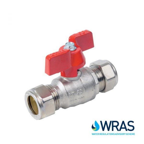 Brass Ball Valve Compression End with Butterfly Handle