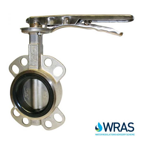 WRAS Approved EPDM Lined Stainless Steel Butterfly Valve