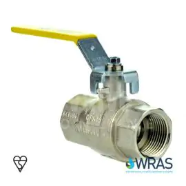 Brass Ball Valve BSI Gas and WRAS Approved - Yellow Handle
