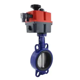 J+J Electric Actuated Wafer Pattern Butterfly Valve