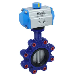 Economy Lugged Butterfly Valve With Pneumatic Actuator