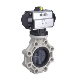 Pneumatic Actuated Industrial PVC Plastic Butterfly Valve