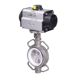 Pneumatic Actuated Butterfly Valve Stainless Steel Wafer Pattern
