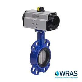 Pneumatic Actuated WRAS Approved Wafer Pattern Butterfly Valve
