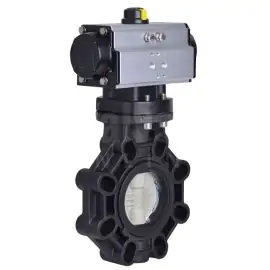 Pneumatically Actuated CEPEX Extreme Butterfly Valve PP-H Disc