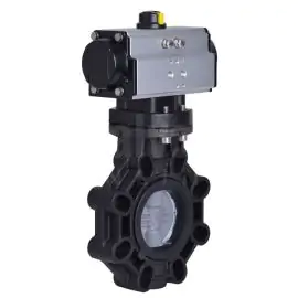 Pneumatically Actuated CEPEX Extreme Butterfly Valve PVC-C Disc