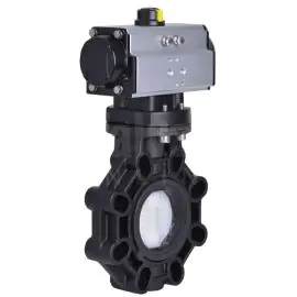 Pneumatically Actuated CEPEX Extreme Butterfly Valve PVDF Disc