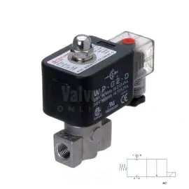 Stainless Steel Solenoid Valve 0-120 Bar Rated High Pressure 1/4"