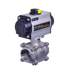 Pneumatic Actuated 3 Piece Stainless Steel Ball Valve