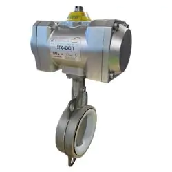 All Stainless Steel Pneumatic Actuated Butterfly Valve