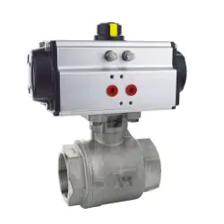 Pneumatic Actuated 2 Piece Stainless Steel Ball Valve