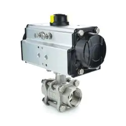 Pneumatic Actuated Economy 3 Piece Stainless Steel Ball Valve