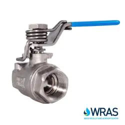 Stainless Steel Ball Valve with Spring Close Handle - WRAS Approved