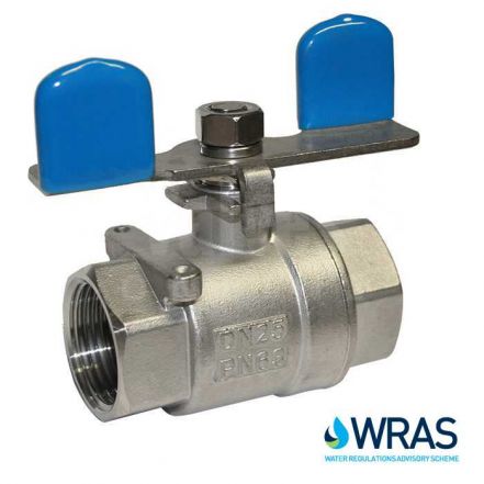2 Piece Stainless Steel Ball Valve with Butterfly Handle - WRAS Approved