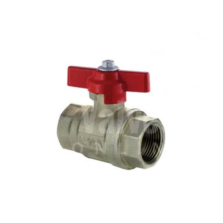 Economy Vented Brass Ball Valve - Red Butterfly Handle