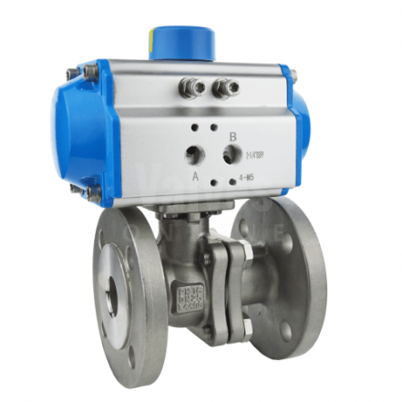 Pneumatic Actuated Stainless Steel Economy Flanged PN16 Ball Valve