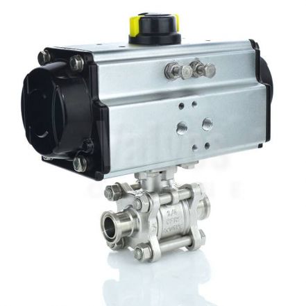 Economy Pneumatic Actuated Sanitary Ball Valve - Clamp Ends