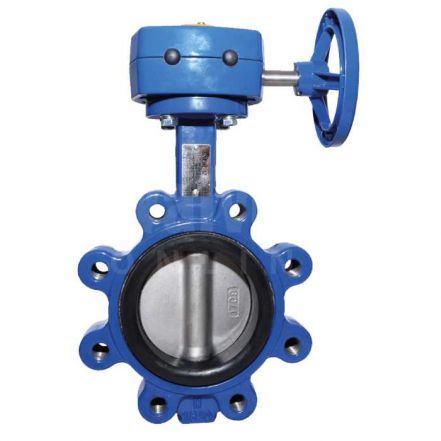 PN25 Ductile Iron Butterfly Valve - Lugged & Tapped with Gearbox