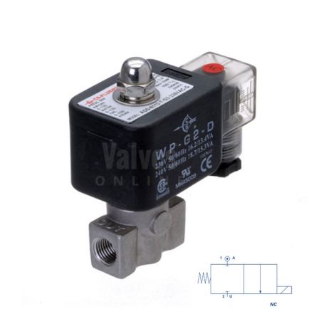 Stainless Steel Solenoid Valve 0-120 Bar Rated High Pressure 1/8"