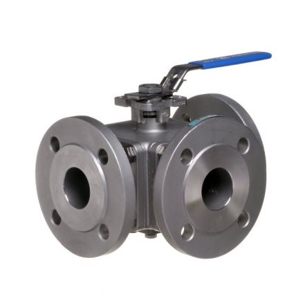 PN16 Direct Mount 3 Way Stainless Steel Ball Valve