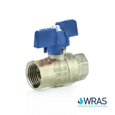WRAS Approved Brass Ball Valve - Blue Butterfly Handle