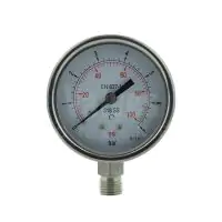 All Stainless Steel Bottom Entry Process Pressure Gauge - 0