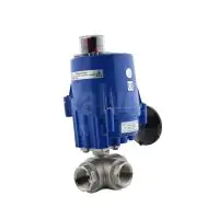 Electric Actuated Screwed 3 Way Economy Brass Ball Valve - 0
