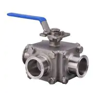 3 Way Sanitary Clamp End Direct Mount Ball Valve - 1