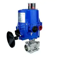 Electric Actuated Series 77 3 Piece Stainless Steel Ball Valve - 0