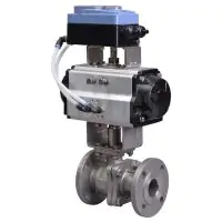 Series 90D PN16 Flanged Pneumatic V Sector Ball Control Valve - 0