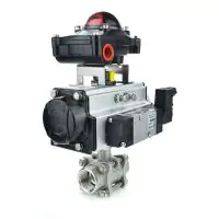 Pneumatic Actuated Economy 3 Piece Stainless Steel Ball Valve - 4