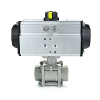 Pneumatic Actuated Economy 3 Piece Stainless Steel Ball Valve - 1