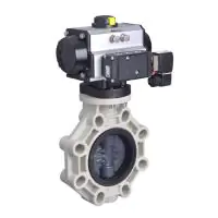 Pneumatic Actuated Industrial PVC Plastic Butterfly Valve - 1