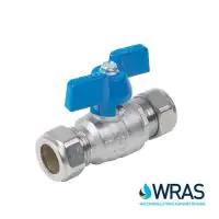 Brass Ball Valve Compression End with Butterfly Handle - 1