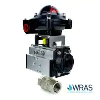 Pneumatic Actuated Screwed 2 Way Brass Ball Valve WRAS Approved - 5