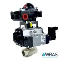 Pneumatic Actuated Screwed 2 Way Brass Ball Valve WRAS Approved - 6