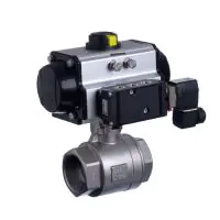Series 22 Pneumatic Actuated 2 Piece Stainless Steel Ball Valve - 1