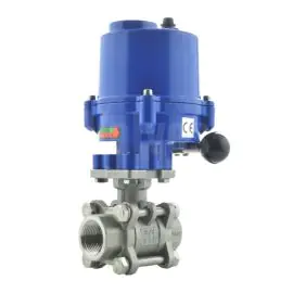 Economy Electric Actuated Stainless Steel 3 Piece Ball Valve