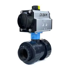 Economy Pneumatic Actuated PVC Ball Valve with pilot solenoid valve