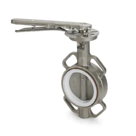 Economy Wafer Pattern Stainless Steel Butterfly Valve, PTFE + Silicone Liner