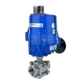 Electric Actuated Economy 3 Piece Stainless Steel Ball Valve