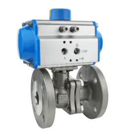 Economy Flanged Ball Valve With Pneumatic Actuator
