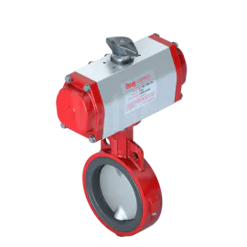 Pneumatic Actuated Bray Series 20 Wafer Butterfly Valve - Stainless Steel Disc & PTFE Lined HT-EPDM Liner