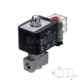 Stainless Steel Solenoid Valve 0 Bar Rated Direct Acting 1/4" to 1/2"